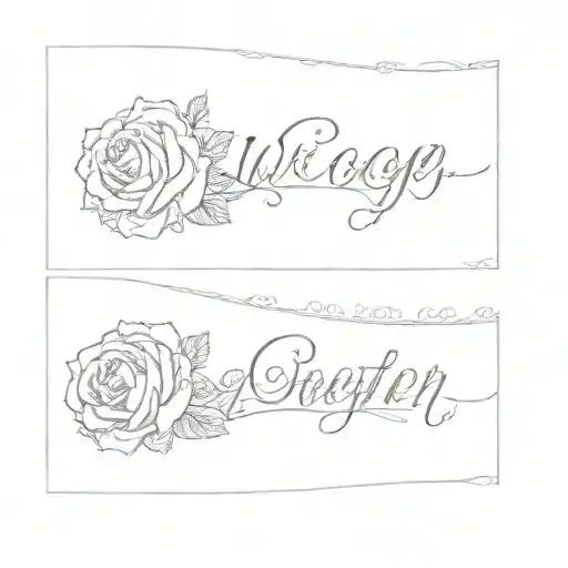 A Tattoo Of A Rose And The Words We Go Together As One