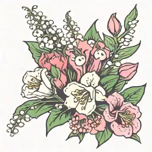 Lily Of The Valley And Carnation Flowers