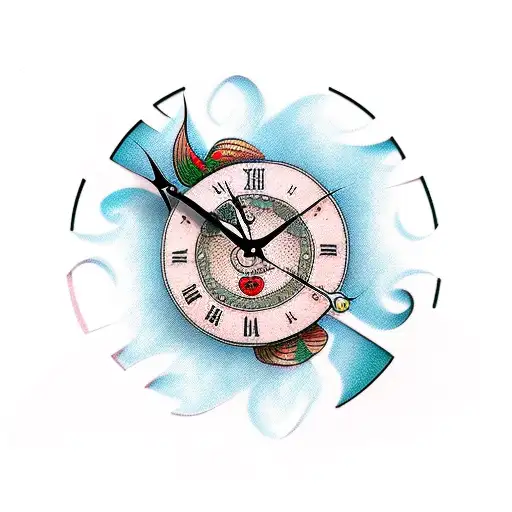 Acoustic Guitar With Clock In Sound Hole