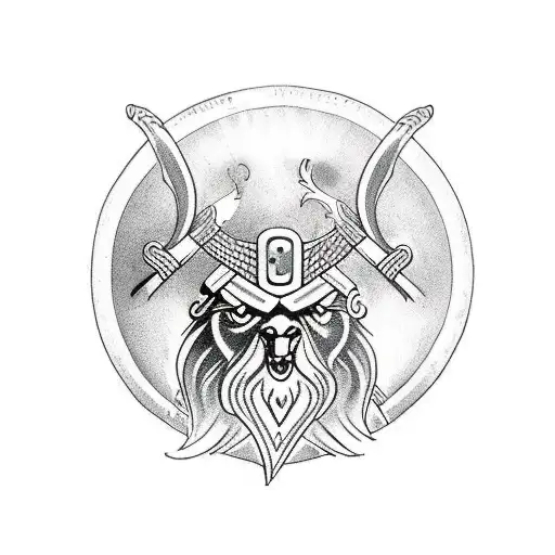 Odin's Ravens And Yggdrasil Tree With Norse Runes