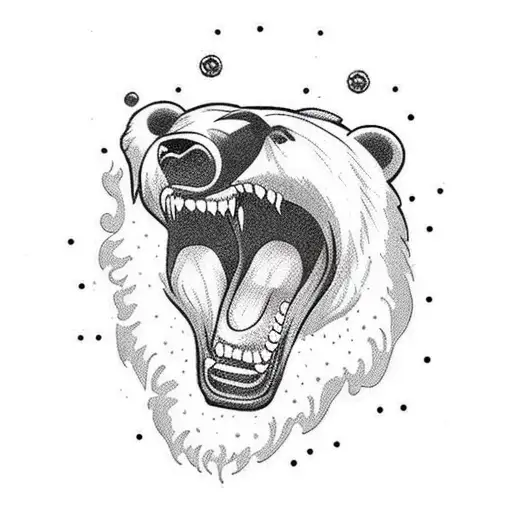 Bear Chomping Through Chains