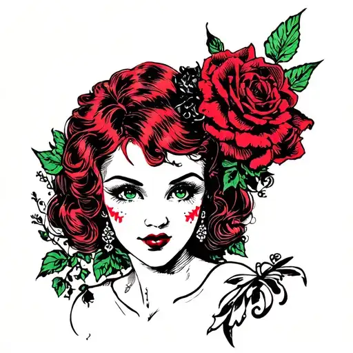 Goth Pin Up Girl Face