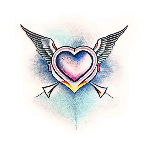 Heart Connected To An Airplane And An Anchor