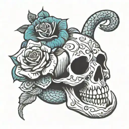 Skull Rose Snake