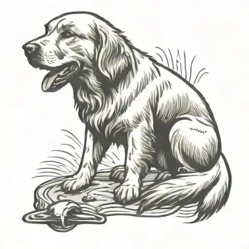 American Traditional Simple Golden Retriever