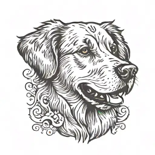 American Traditional Simple Golden Retriever