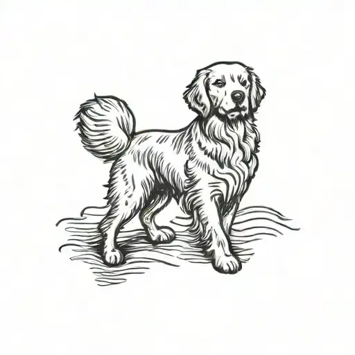 American Traditional Simple Golden Retriever
