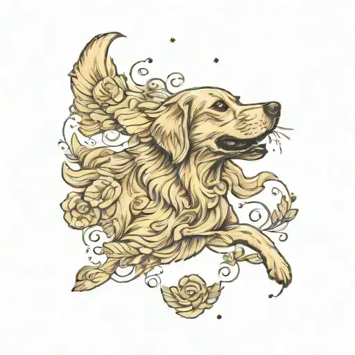 American Traditional Simple Golden Retriever
