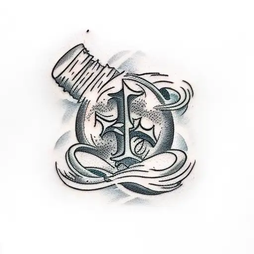 Christian Cross Clouds Scrolls