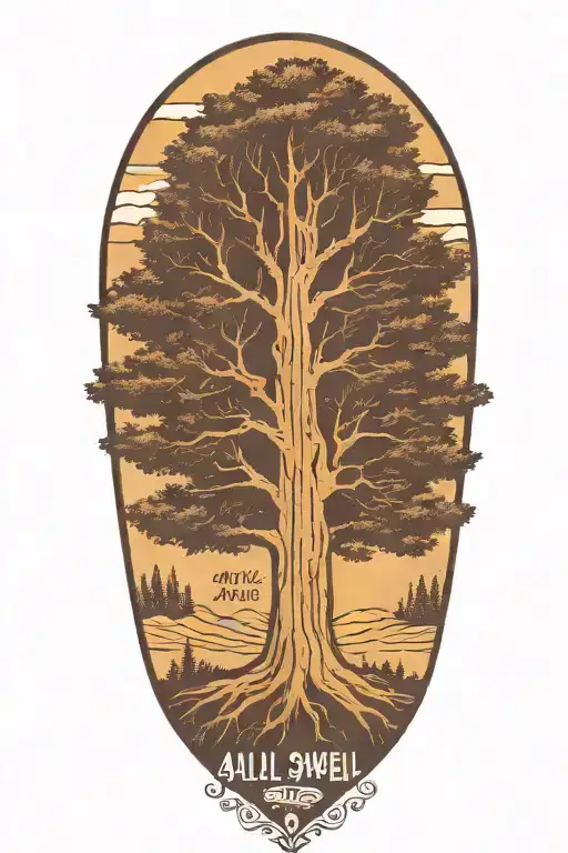 Redwood Tree With Text All Is Well