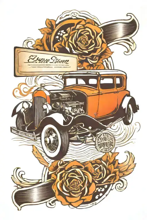 A Film Strip Winding Around A Vintage Car Silhouette