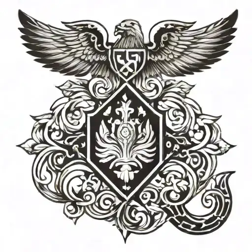 Armenian Emblem Tattoo Black And White