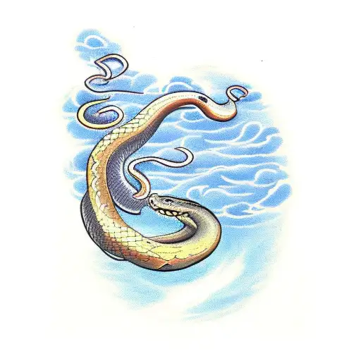 Snake With Clouds And Thunder