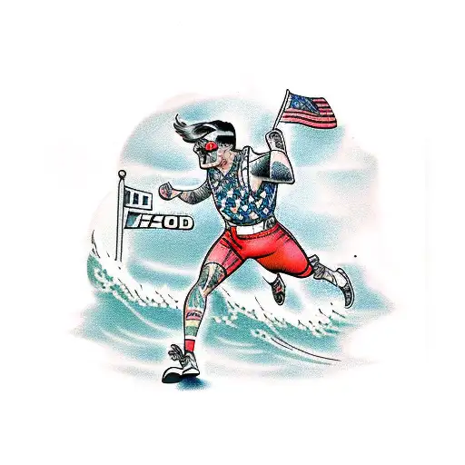 Runner Crossing Finish Line