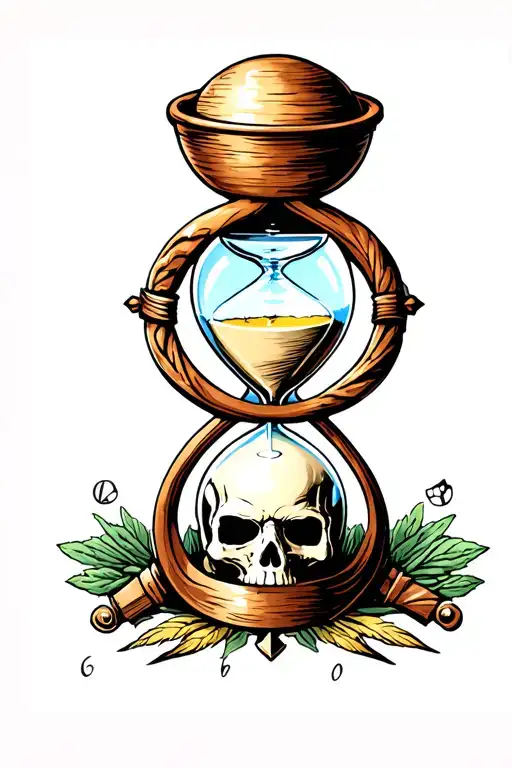 Skull Hourglass Viking Symbol Tatoo