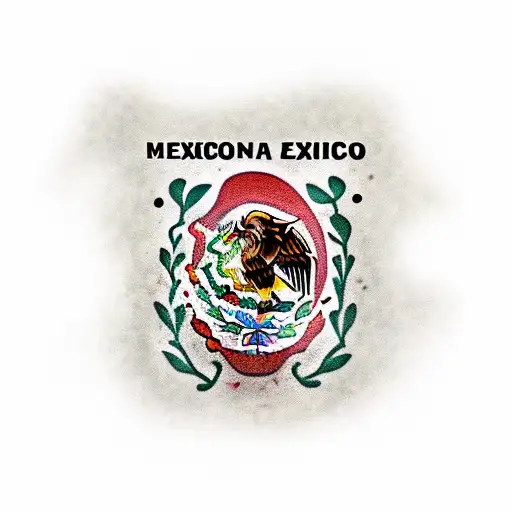 Mexico Flag Fading Into Arizona State Flag