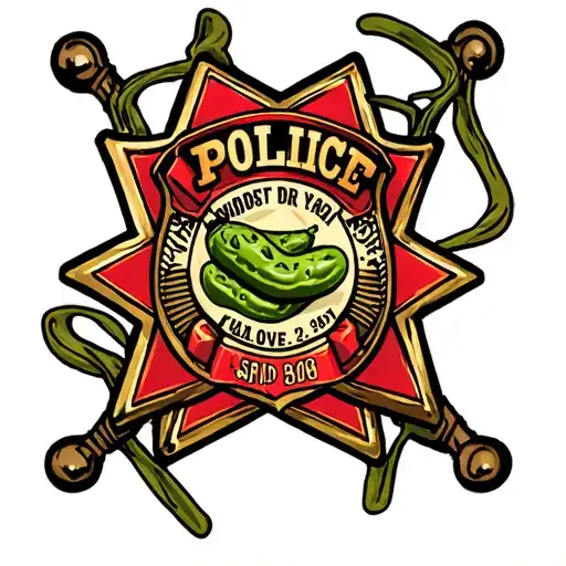 Pickle Wearing Police Badge Incorporated