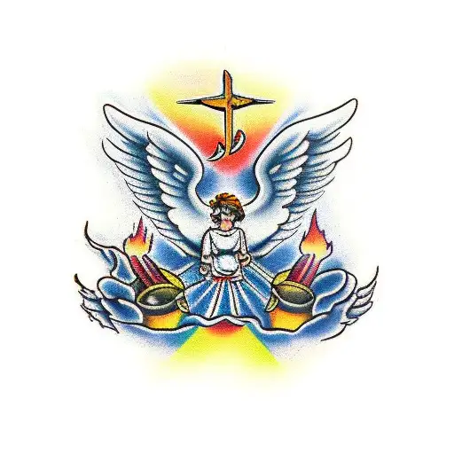 Angel Y Diablo Abrazados A Daga