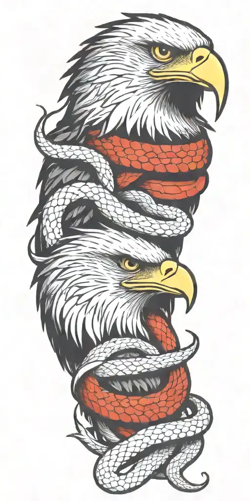 Eagle And Snake Wrapped