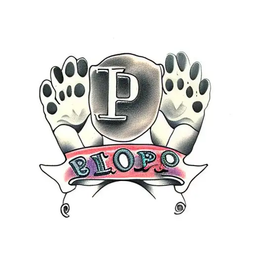 Dog Paw Print With The Word Bishop Next To It