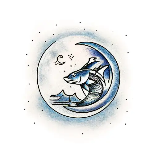 Moon With Fisherman