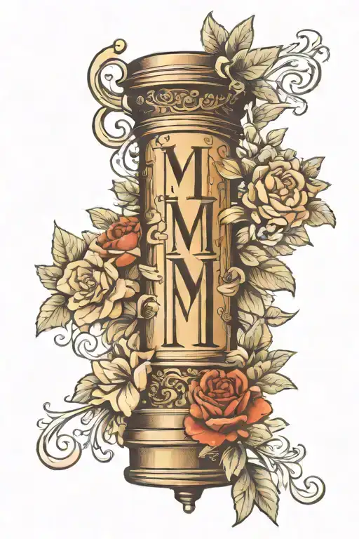 Roman Numeral Birthday Tattoo Design