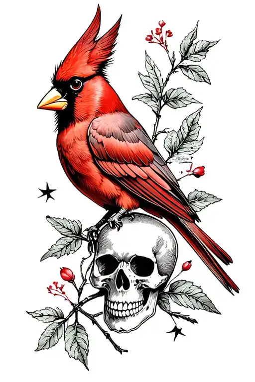Cardinal And Skull