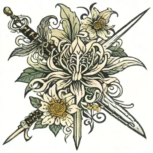 Sword And Spider Lily Flower