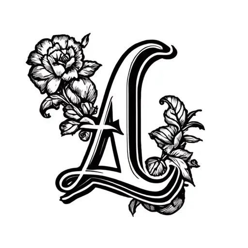 Initials A Nad L Font Tattoo Design