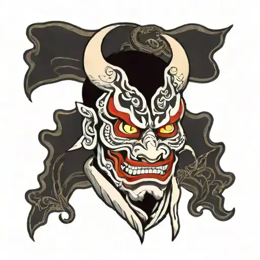 Hannya Mask With Snake