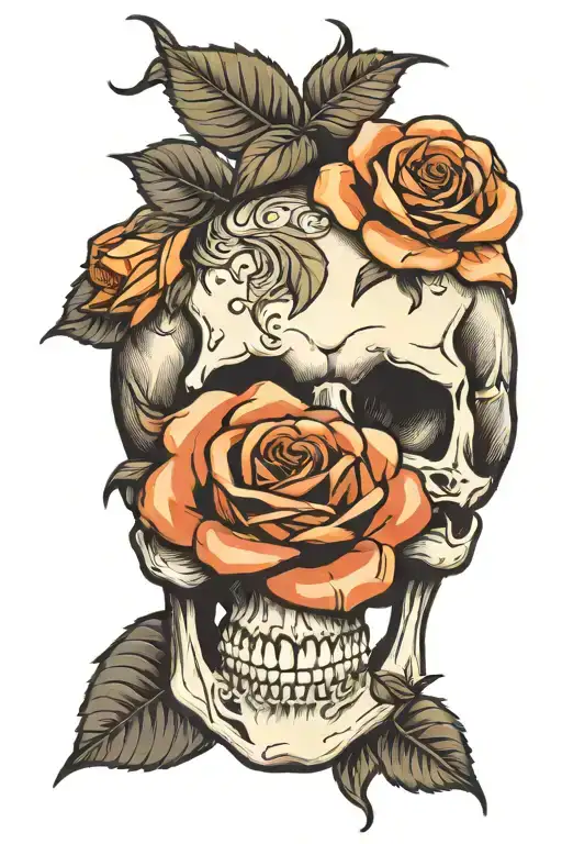 Skull And Rose Wrapped