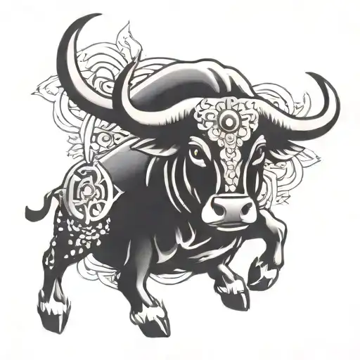 Taurus Zodiac Sign Top Left Chest
