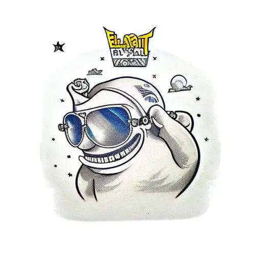 Planet Earth In Rayban Sunglasses With Big Thumb Up In Cuphead Art Style