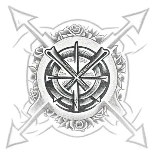 Christian Templar Cross Filled With Roses