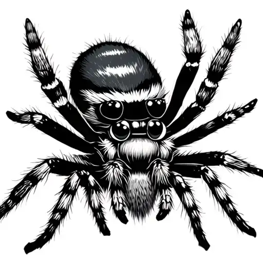 Black White Gray Jumping Spider