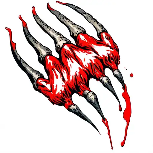 Bear Claw Marks With Blood