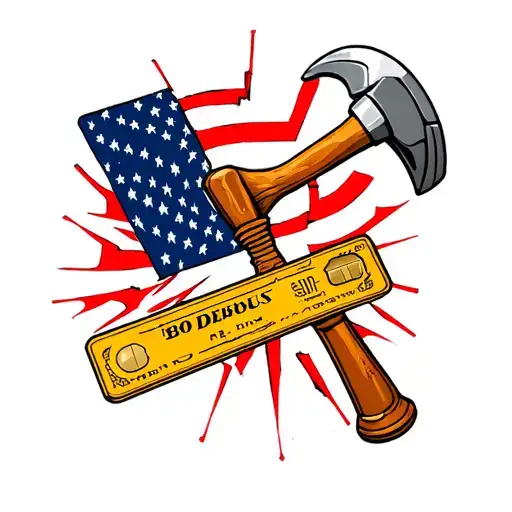 Hammer Hitting Credit Card And Cracking It