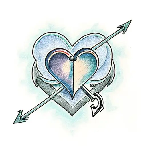 Heart With An Airplane And An Anchor