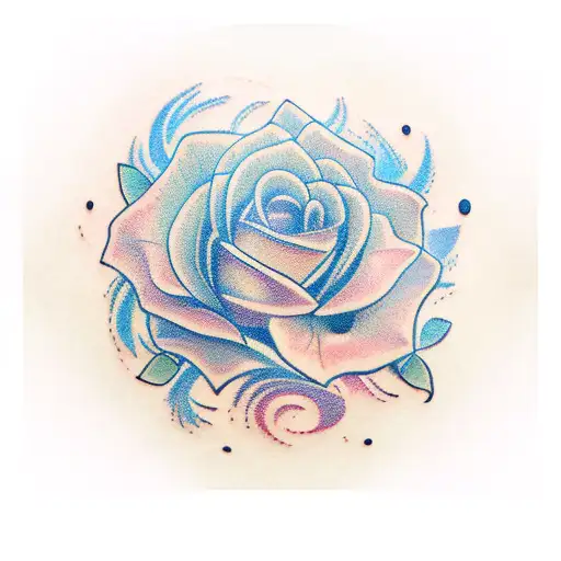 Horizontal Color Flowers Chest Tattoo For Women