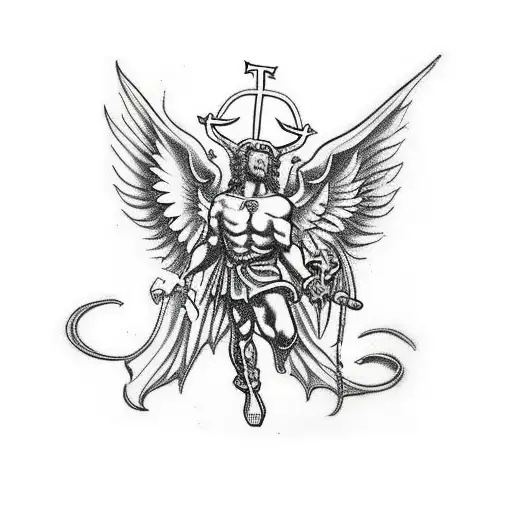 Saint Michael Slaying A Demon