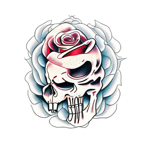 Punisher Skull And Beauty And The Beast Rose