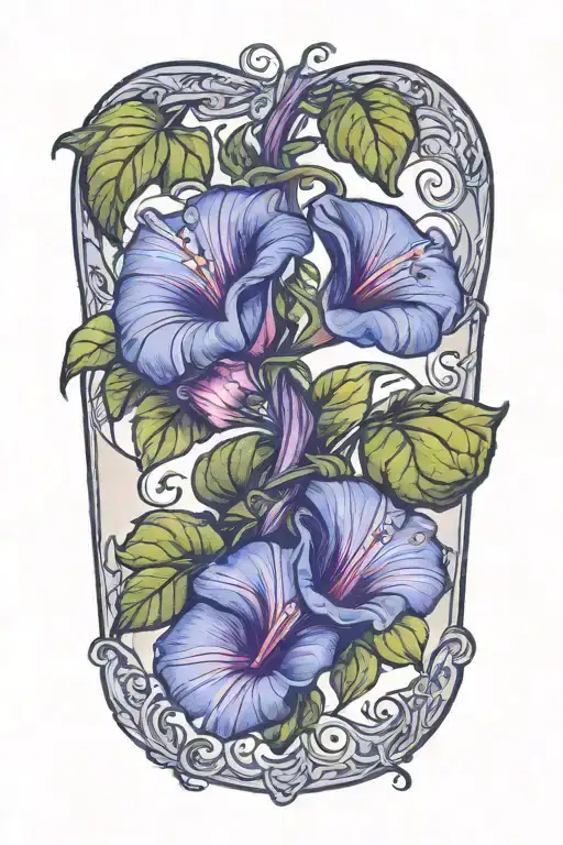 Morning Glory Vine With Muchroom