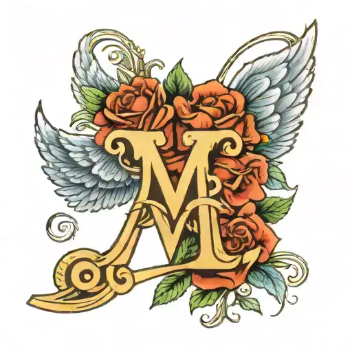 Infinite Love With Letter M Inside And Angel