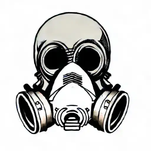 A Skull With A Gas Mask