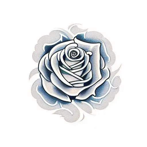 Lion Crest Holding A White Rose