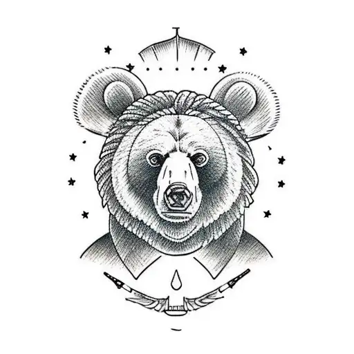 Bear Holding A Spear