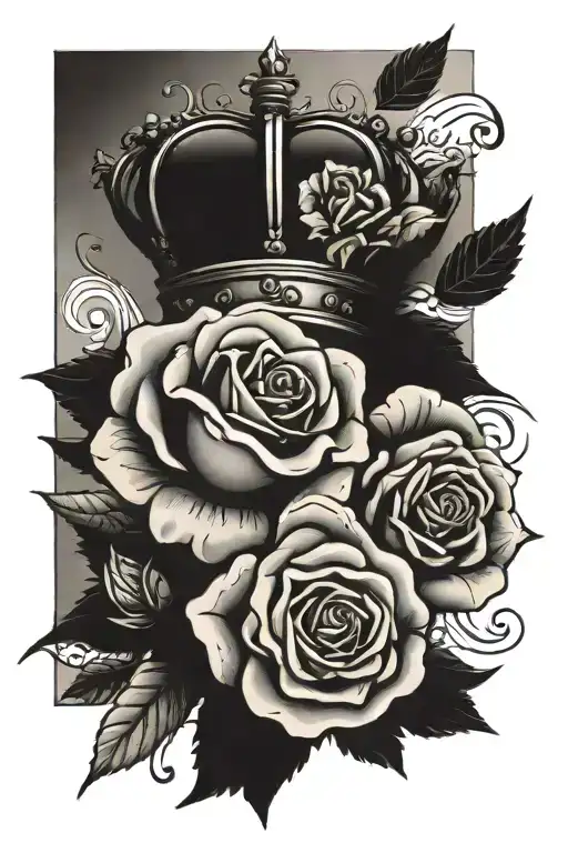 Crown And Rose Intertwined