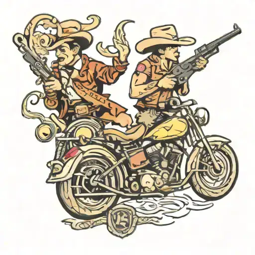 Cowboy Motorcycle Guns