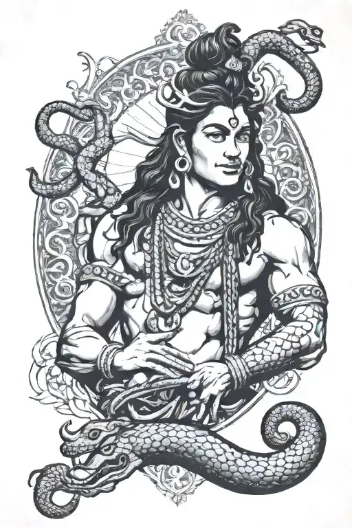 Aesthetic Shiva With Snake