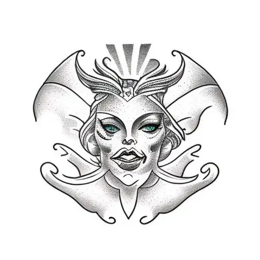 Simetric Mermaid Face